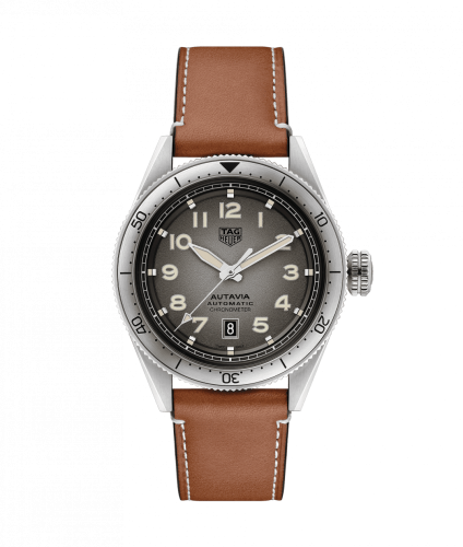 TAG Heuer Autavia Calibre 5 Stainless Steel / Grey / Leather